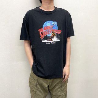 90's US古着 USA製 プラネット ハリウッド PLANET HOLLYWOOD LAKE TAHOE Tシャツ 半袖 シングルステッチ ロゴ プリント サイズ：メンズ XL ビッグサイズ ブラック【中古】(Tシャツ/カットソー(半袖/袖なし))