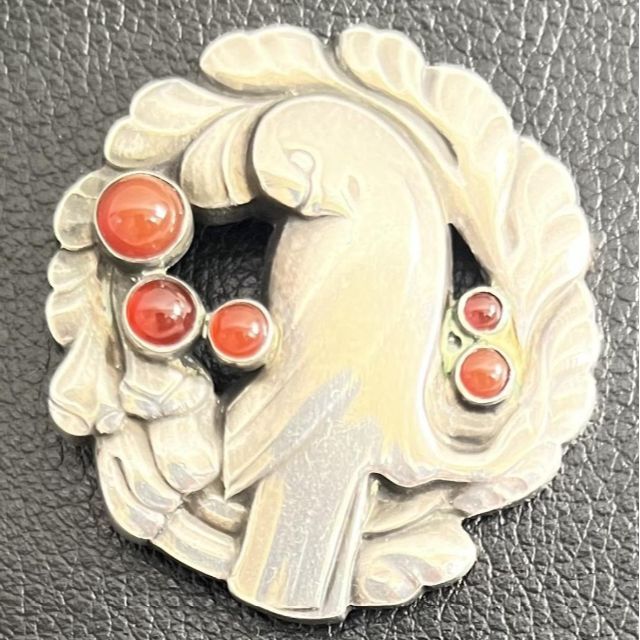 ジョージ ジェンセン Sterling ブローチ カーネリアン 正規品-