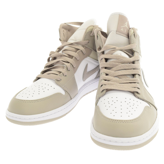 NIKE(ナイキ)のNIKE ナイキ AIR JORDAN 1 MID "Linen" COLLEGE GREY/LIGHT BONE-WHITE エアジョーダン1 ミッド リネン レースアップ ミドルカットスニーカー グレー US10/28cm メンズの靴/シューズ(スニーカー)の商品写真