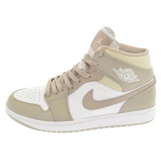 ナイキ(NIKE)のNIKE ナイキ AIR JORDAN 1 MID "Linen" COLLEGE GREY/LIGHT BONE-WHITE エアジョーダン1 ミッド リネン レースアップ ミドルカットスニーカー グレー US10/28cm(スニーカー)