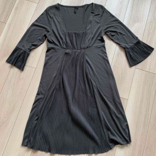 トップショップ(TOPSHOP)の【TOPSHOP】長袖 ワンピース ダークグレー Mサイズ(ひざ丈ワンピース)