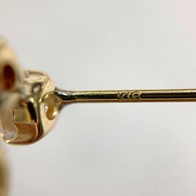 得価大得価 K18 ガーネット Wトパーズ ローズクォーツ ピアス(18金 18K