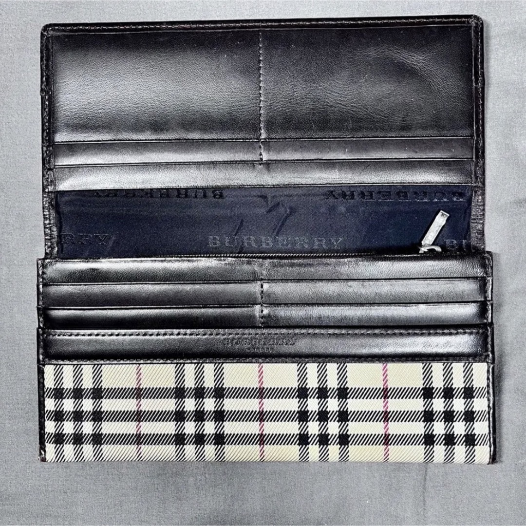 美品✨BURBERRY総ノバチェックフラップ長財布 バーバリー