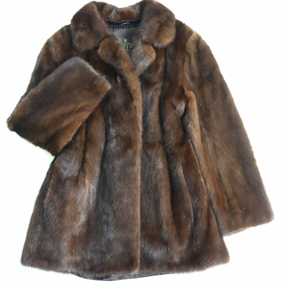通販即納 毛並み美品◇MINK ミンク 逆毛 本毛皮コート ダークブラウン