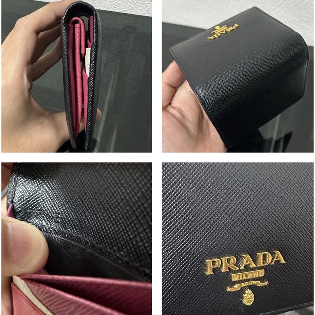 PRADA(プラダ)のPRADA1MH204サフィアーノマルチカラー二つ折りミニ財布 レディースのファッション小物(財布)の商品写真