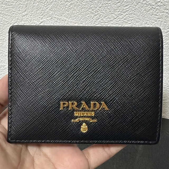 PRADA1MH204サフィアーノマルチカラー二つ折りミニ財布