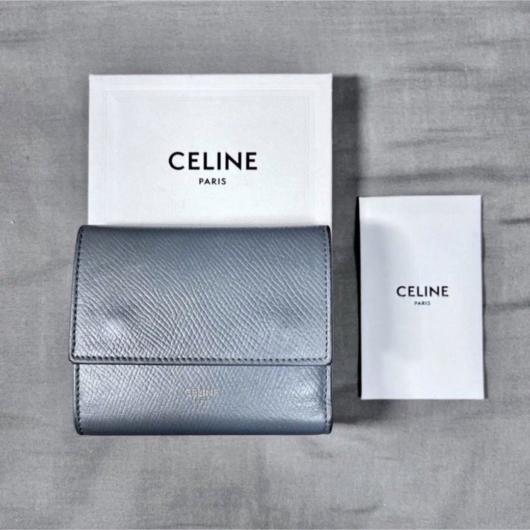 CELINE】セリーヌ 三つ折り財布 ミディアム ストラップウォレット-