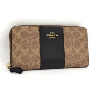 コーチ(COACH)のCOACH アコーディオンジップウォレット ラウンドファスナー財布 シグネチャー(財布)