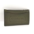 COACH ジップ カードケース レザー カーキ CC120