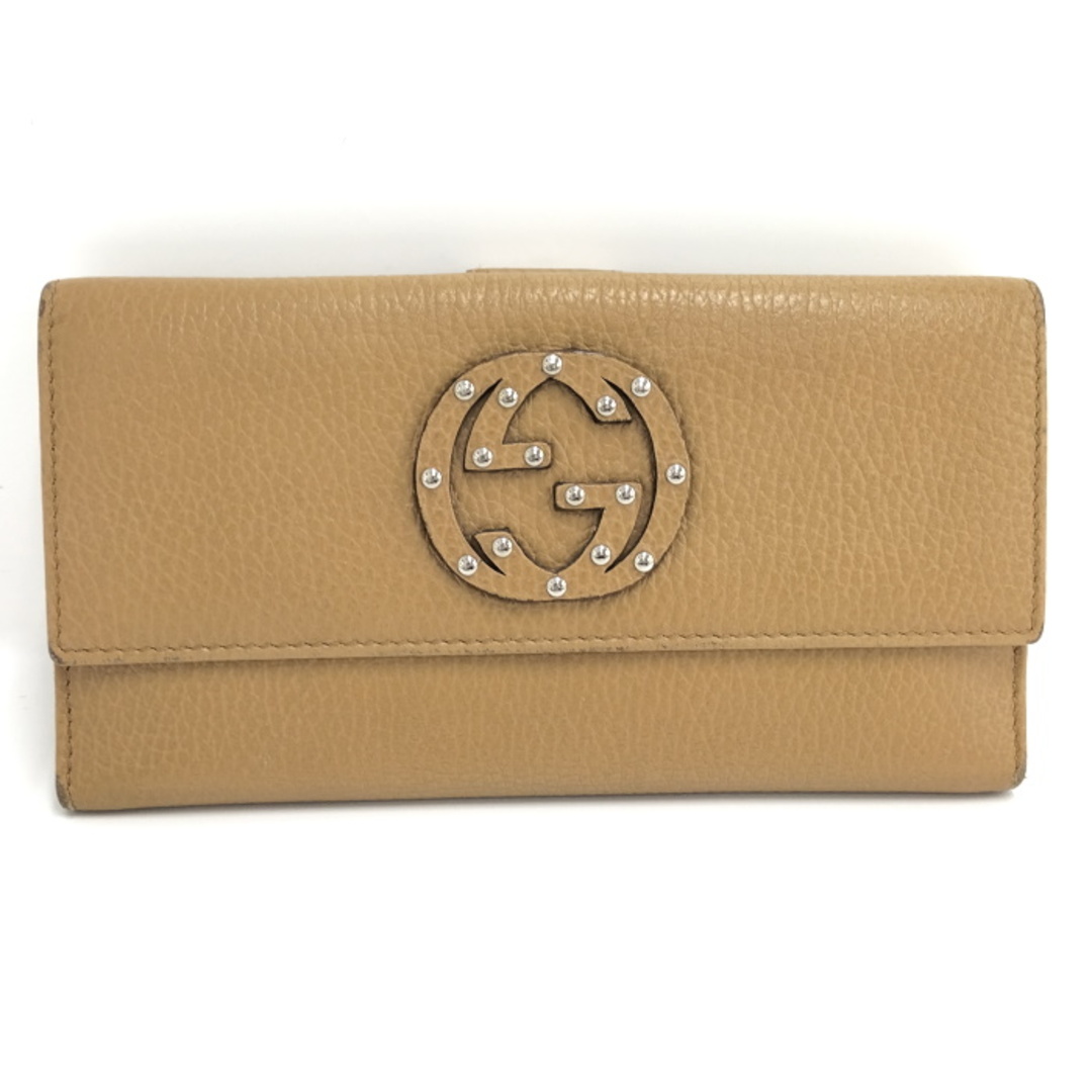 Gucci - GUCCI 二つ折り Wホック長財布 インターロッキングG レザー