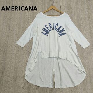 AMERICANA アメリカーナ バックロング ロゴカットソー 白 長袖 ロンT