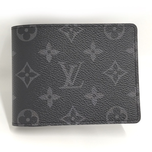 ブラック素材ラインLOUIS VUITTON ポルトフォイユ ミュルティプル 二つ折り財布
