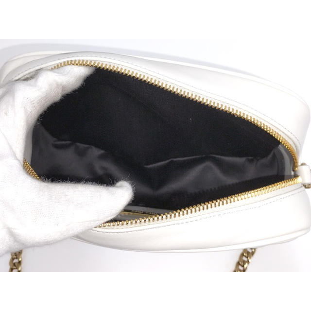MIUMIU チェーン ショルダーバッグ マテラッセ レザー ホワイト
