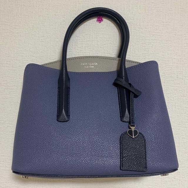 美品】ケイトスペード トートバッグ バイカラー ブルー×ブラック A4