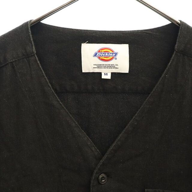 Dickies(ディッキーズ)のディッキーズ ワンポイントロゴワッペン 長袖 ノーカラー シャツ M ブラック Diskies メンズ 【中古】  【230412】 メンズのトップス(シャツ)の商品写真