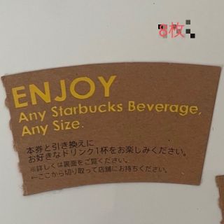 スターバックスコーヒー(Starbucks Coffee)の【lo様専用】匿名配送　スターバックス　ドリンクチケット　8枚(フード/ドリンク券)