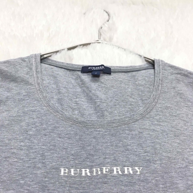 美品 大きいサイズ BURBERRY センターロゴ グレー カットソー 半袖