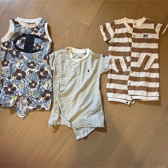 Branshes(ブランシェス)の半袖ロンパース　夏ベビー服　14点　まとめ売り　　男の子　海パン　ズボン　など キッズ/ベビー/マタニティのベビー服(~85cm)(ロンパース)の商品写真