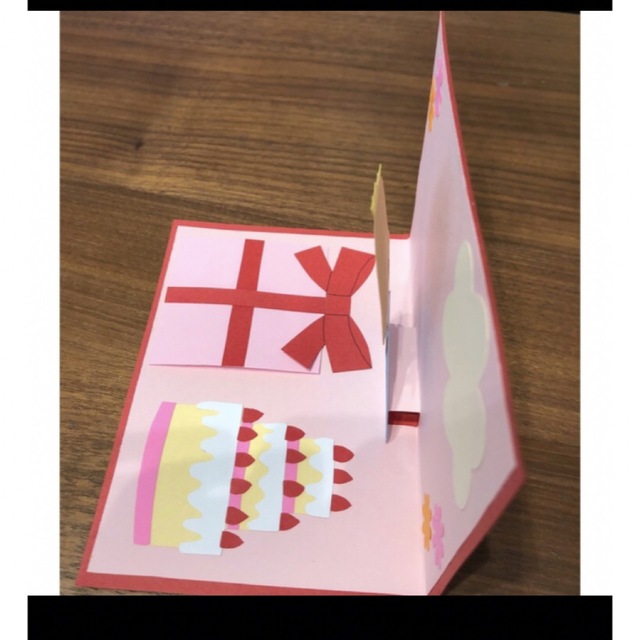 あきちゃん様専用⭐︎プリンセス　ケーキ　ポップアップカード　ハンドメイド ハンドメイドの文具/ステーショナリー(カード/レター/ラッピング)の商品写真
