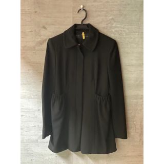 ザラ(ZARA)のZARA basic ステンカラーコート ブラック(ピーコート)