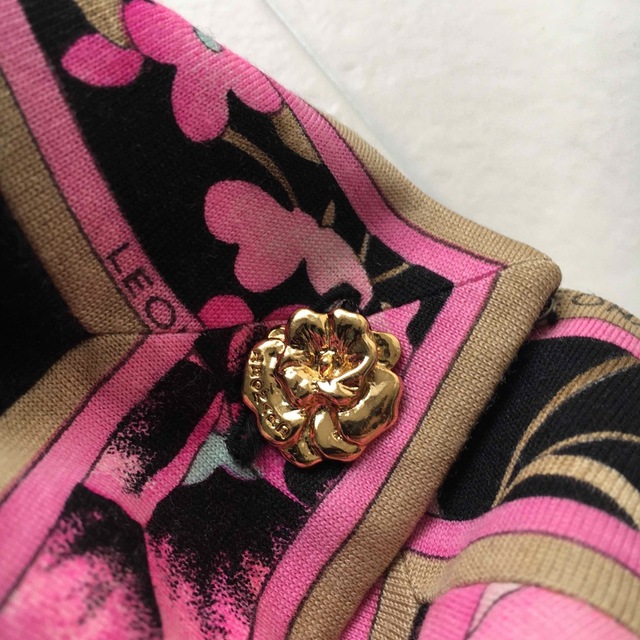 美品 LEONARD レオナール 最高級シルクウール 花柄 カーディガン