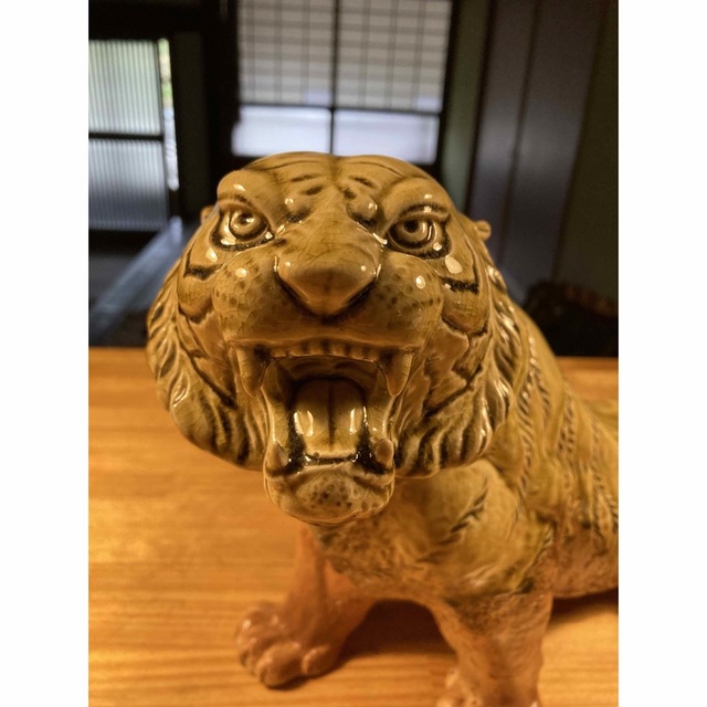 信楽焼　陶仙作虎 Shigaraki pottery Tiger Vintageエンタメ/ホビー