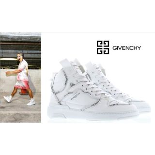 ジバンシィ(GIVENCHY)の美品★ジバンシイ★パイピングロゴハイカットスニーカー★26cm★ホワイト白(スニーカー)