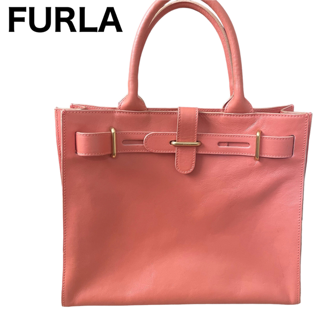 送料込みにしました！FURLA型押し革トートバッグ