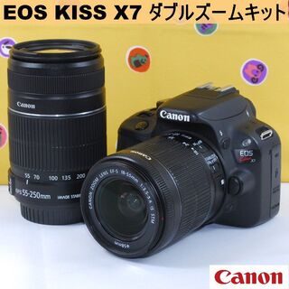 カメラバッグ・予備電池付★超望遠Wズーム CANON EOS KISS X7
