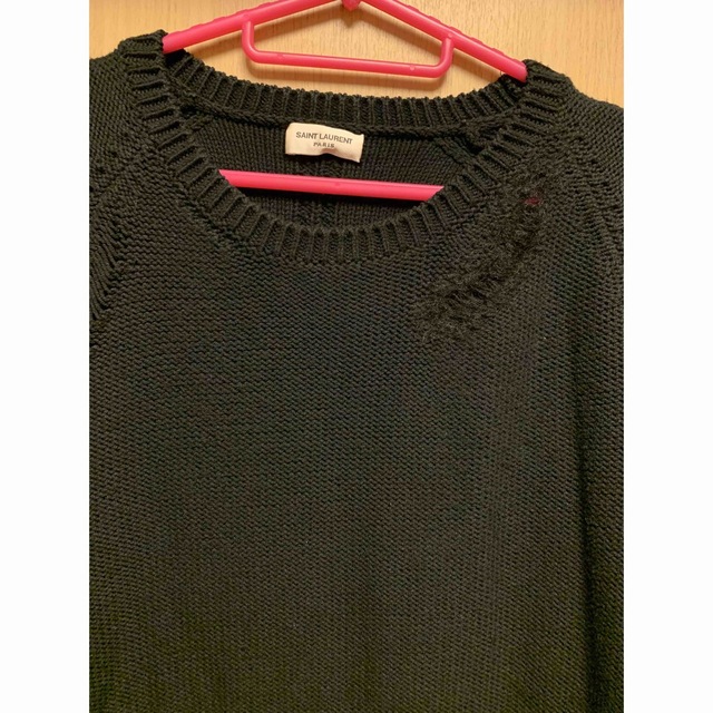 正規 Saint Laurent サンローランパリ ダメージ加工 ニット 正規激安