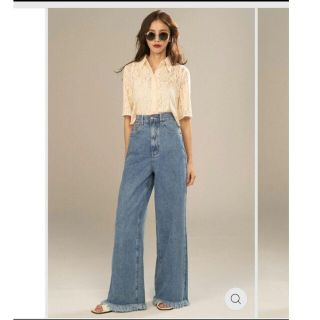 ザラ(ZARA)のtnewties ハイウエストフリンジデニムパンツ　100cm丈(デニム/ジーンズ)