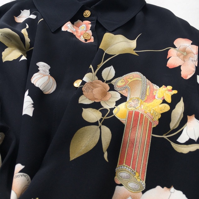 美品 LEONARD レオナール 最高級シルク シャツ ブラウス-