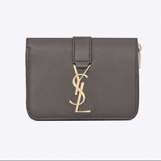 YSL コンパクトウォレット　スムースレザー　グレー