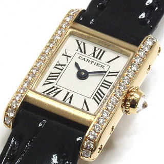 カルティエ(Cartier)のCARTIER カルティエ レディース腕時計 ミニタンクアロンジェ WB300531 アイボリー文字盤 クォーツ 750YG【中古】【代引不可】(その他)