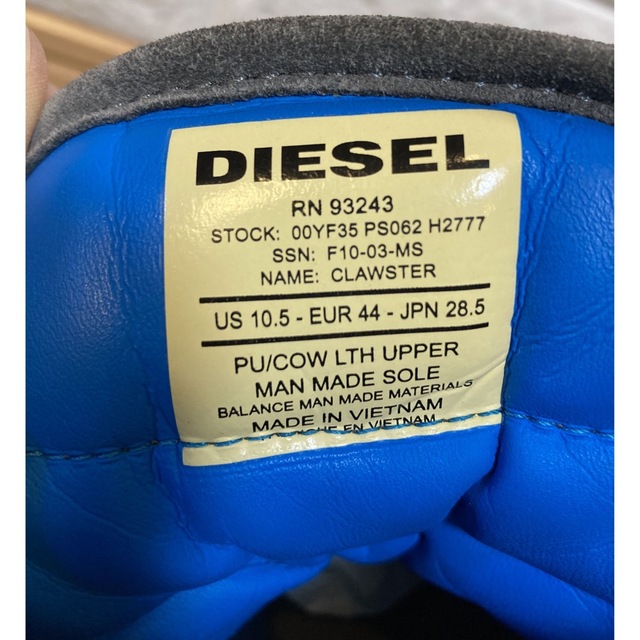 DIESEL(ディーゼル)の海外購入DIESELハイカットスニーカー28.5ディーゼル ブーツ グレーブルー メンズの靴/シューズ(スニーカー)の商品写真