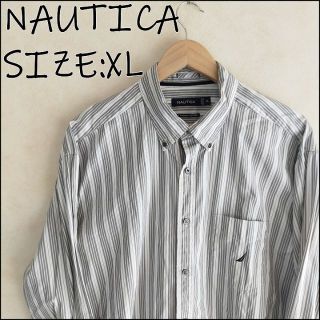 ノーティカ(NAUTICA)のNAUTICA ノーティカ　ストライプシャツ 刺繍ロゴ ビッグシルエット(シャツ)