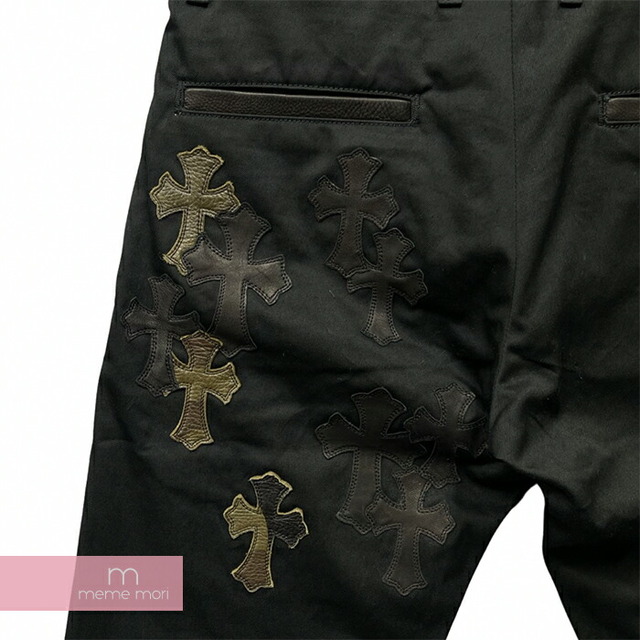 CHROME HEARTS クロムハーツ CHINOS CEM CRPATCH マルチカラークロスパッチカスタム チノパンツ ワーク ブラック