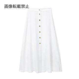 🎀4月新作🛍11007◇white ホワイト ロング フレアスカート(ロングスカート)
