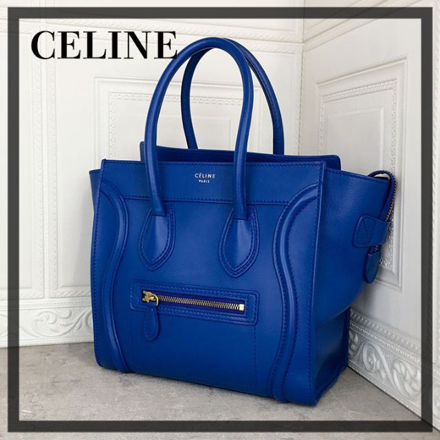 美品❤️正規品❤️セリーヌ　ラゲージマイクロ　トートバッグ　ブルー　CELINE