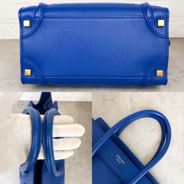 美品❤️正規品❤️セリーヌ　ラゲージマイクロ　トートバッグ　ブルー　CELINE