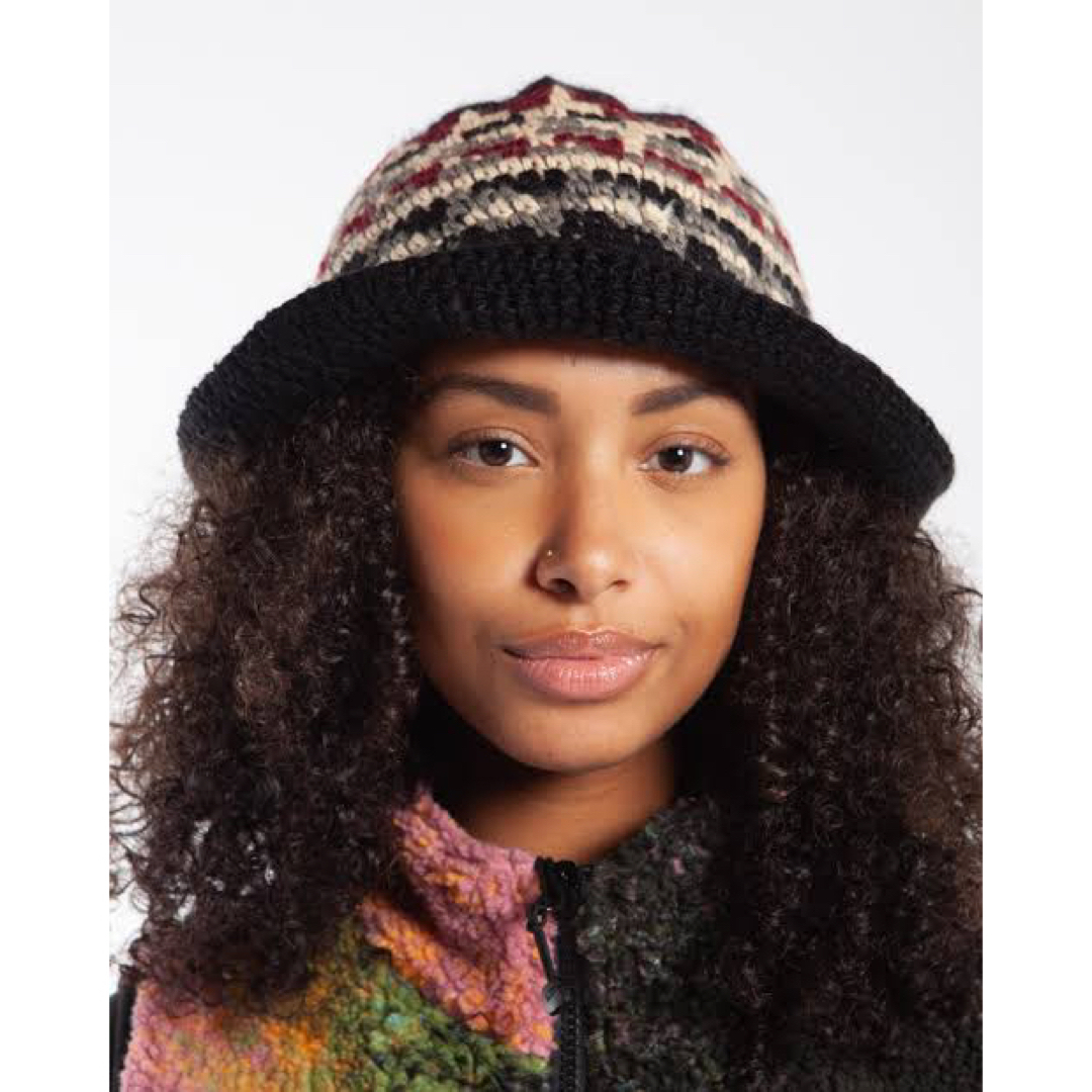 STUSSY FAIRISLE BUCKET HAT 22AW BLACK - ニットキャップ/ビーニー