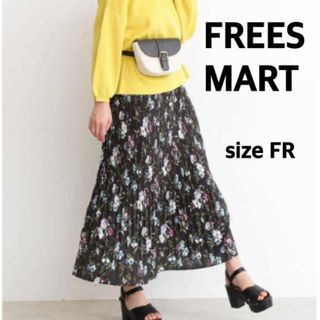 フリーズマート(FREE'S MART)の【美品】FREESMART フリーズマート 花柄プリーツスカート ブラック(ロングスカート)