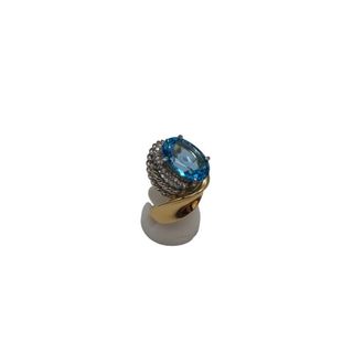 PT900 K18 ブルートパーズ ダイヤリング #13 リング・【中古】の通販