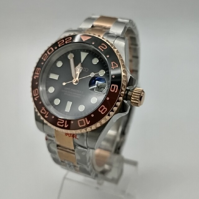 新品カスタムSEIKOMOD 40mmGMT黒茶PGコンビ機械式NH35 メンズの時計(腕時計(アナログ))の商品写真