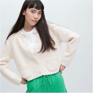 ユニクロ(UNIQLO)のUNIQLO ニットショートジャケット XL(ニット/セーター)