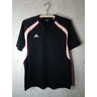 アディダス(adidas)のo6165　アディダス　半袖　tシャツ　ヘンリーネック　デザイン　人気　スポーツ(Tシャツ/カットソー(半袖/袖なし))