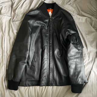 値下げ 希少 メゾンマルジェラ レザージャケット MA-1-