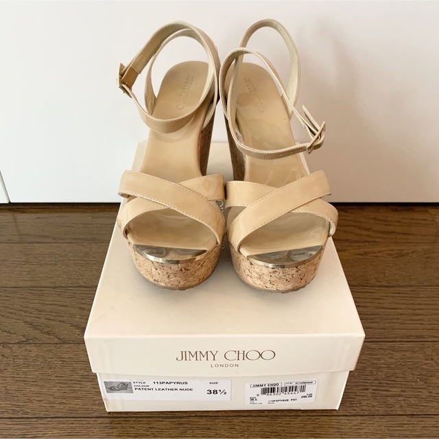 熱販売 JIMMY CHOO/ジミーチュウ ウェッジソールサンダル コルク