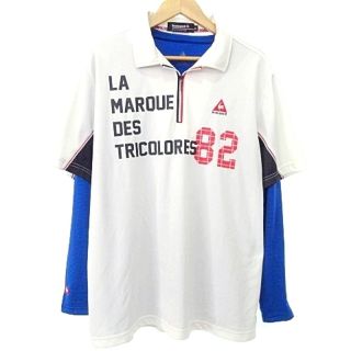 ルコックスポルティフ(le coq sportif)のルコックスポルティフ 美品 長袖インナー付 半袖 ポロシャツ LL 白 メンズ(ウエア)