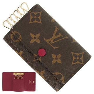 ルイヴィトン(LOUIS VUITTON)のルイヴィトン 6連 キーケース レディース フューシャ LV 新品 h-f770(キーケース)